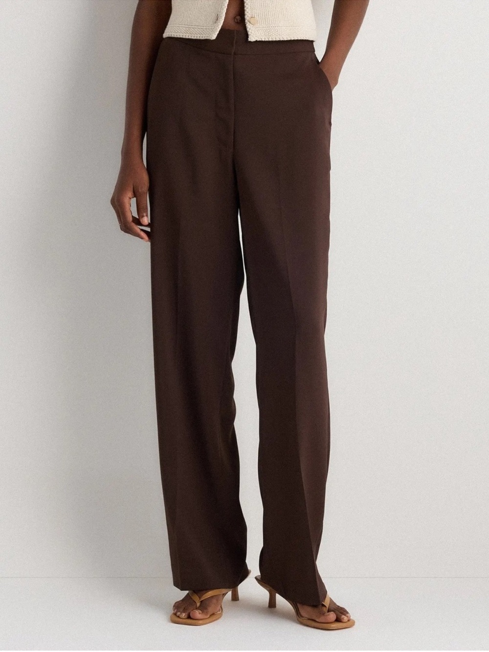 Quince Stretch Crepe Classic Trouser Pants NWOT 14